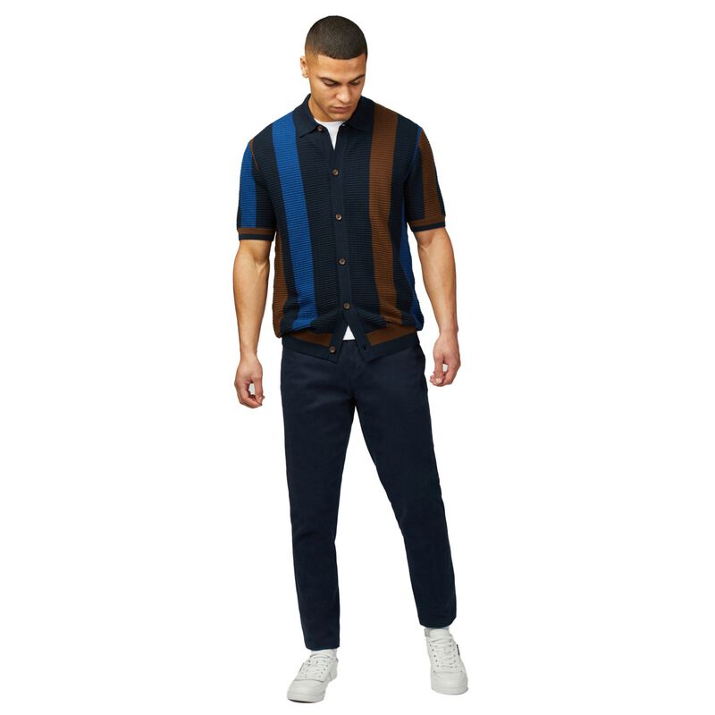 Ben Sherman Textured Stripe Button Through Polo image number 3